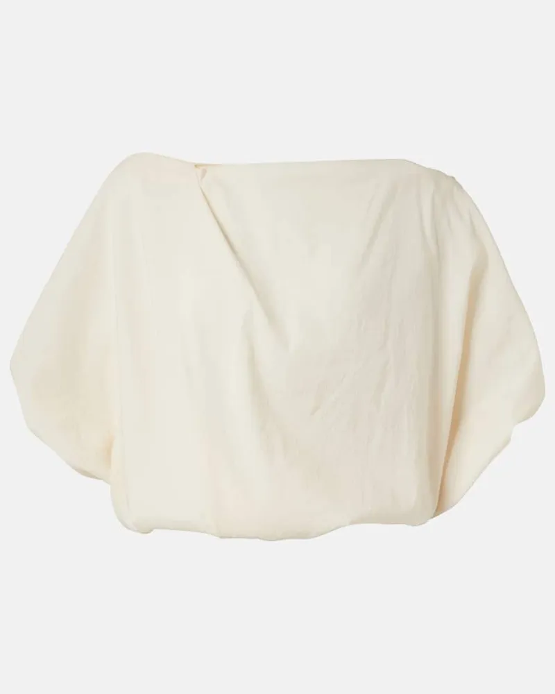 KHAITE Top Niles in organza di seta e cotone Bianco