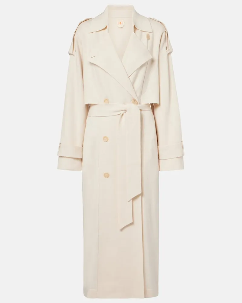Jardin des Orangers Trench in lana e cashmere Bianco