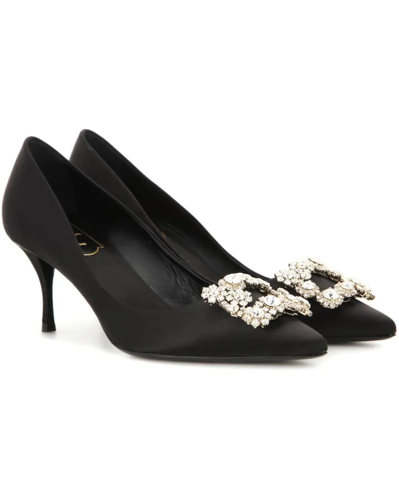 Roger Vivier Pumps in satin con decorazione Nero