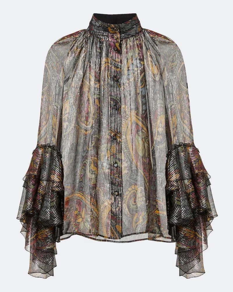 Etro Blusa in misto seta con stampa Multicolore