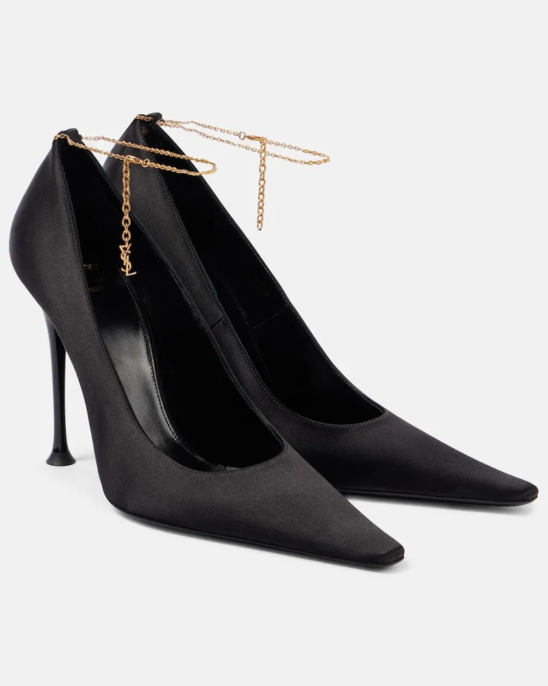 Saint Laurent Pumps RÃ©gine 110 con catena Nero
