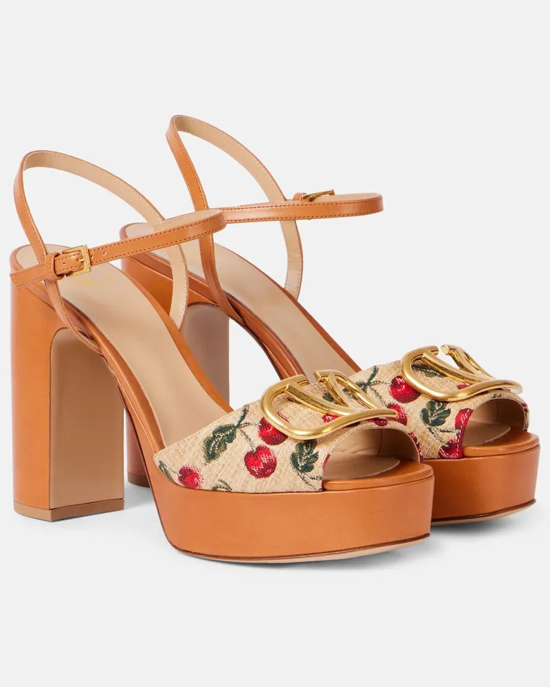 Valentino Garavani Sandali VLogo 115 con plateau Beige