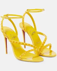 Christian Louboutin Sandali Mafaldina Spikes 100 in vernice Giallo