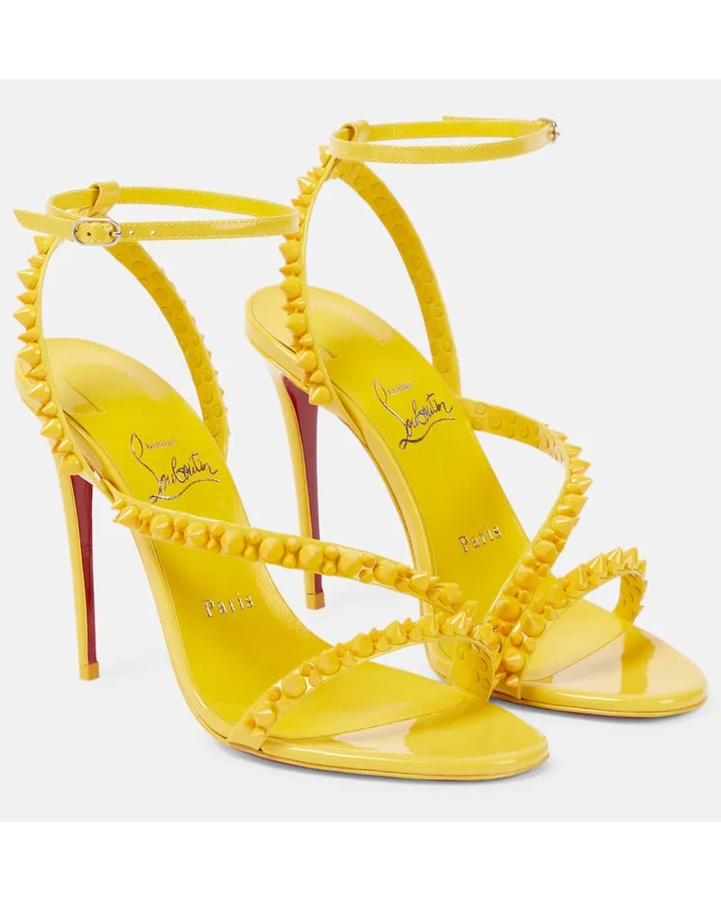 Christian Louboutin Sandali Mafaldina Spikes 100 in vernice Giallo
