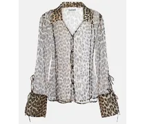 Camicia in chiffon con stampa leopardata
