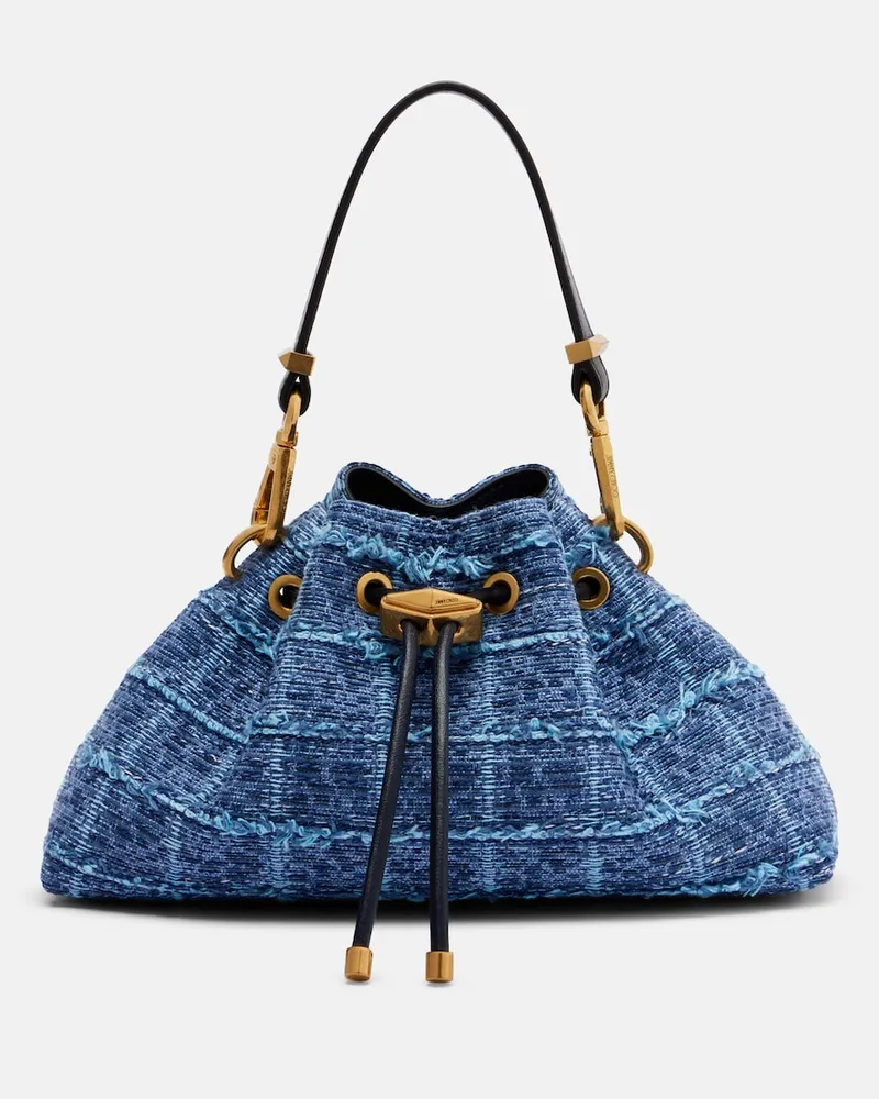 Jimmy Choo Borsa a secchiello Cinch Small Blu