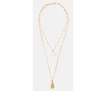 Collana Layers of the Sun bagnata in oro 24kt con perle