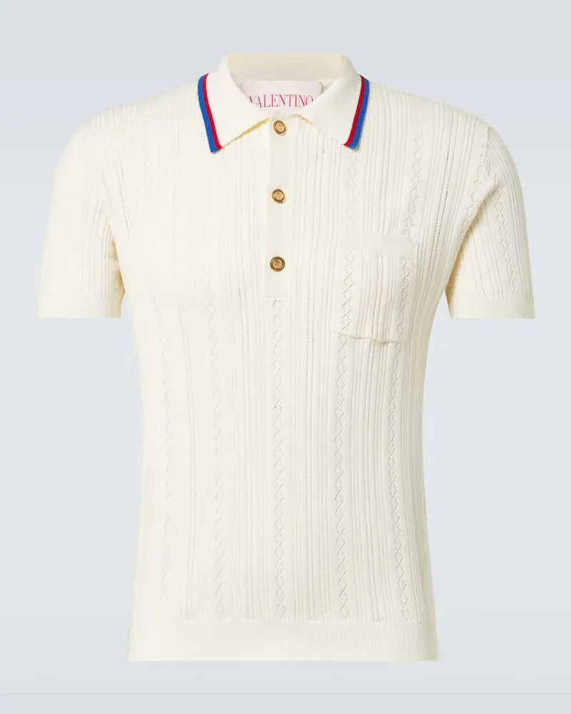 Valentino Garavani Polo in maglia di cotone Bianco