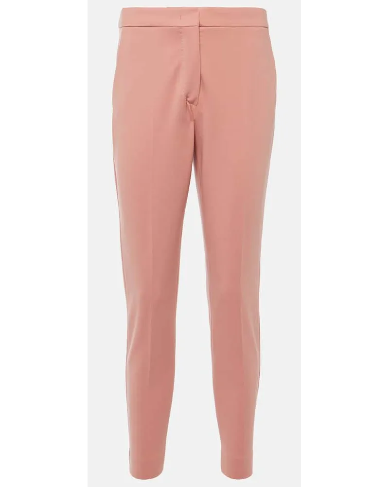 Max Mara Pantaloni slim cropped in jersey Rosa