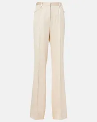 Tom Ford Pantaloni bootcut in twill di seta Beige