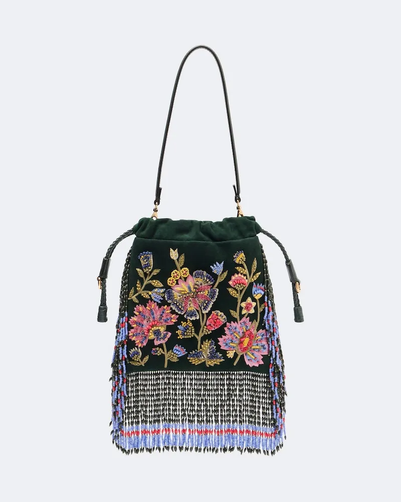Etro Borsa a spalla Kalispera Small in pelle Verde