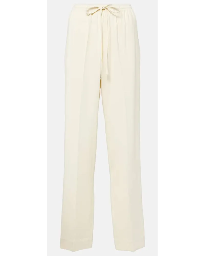 ASCENO Pantaloni regular Aurelia in crÃªpe Bianco