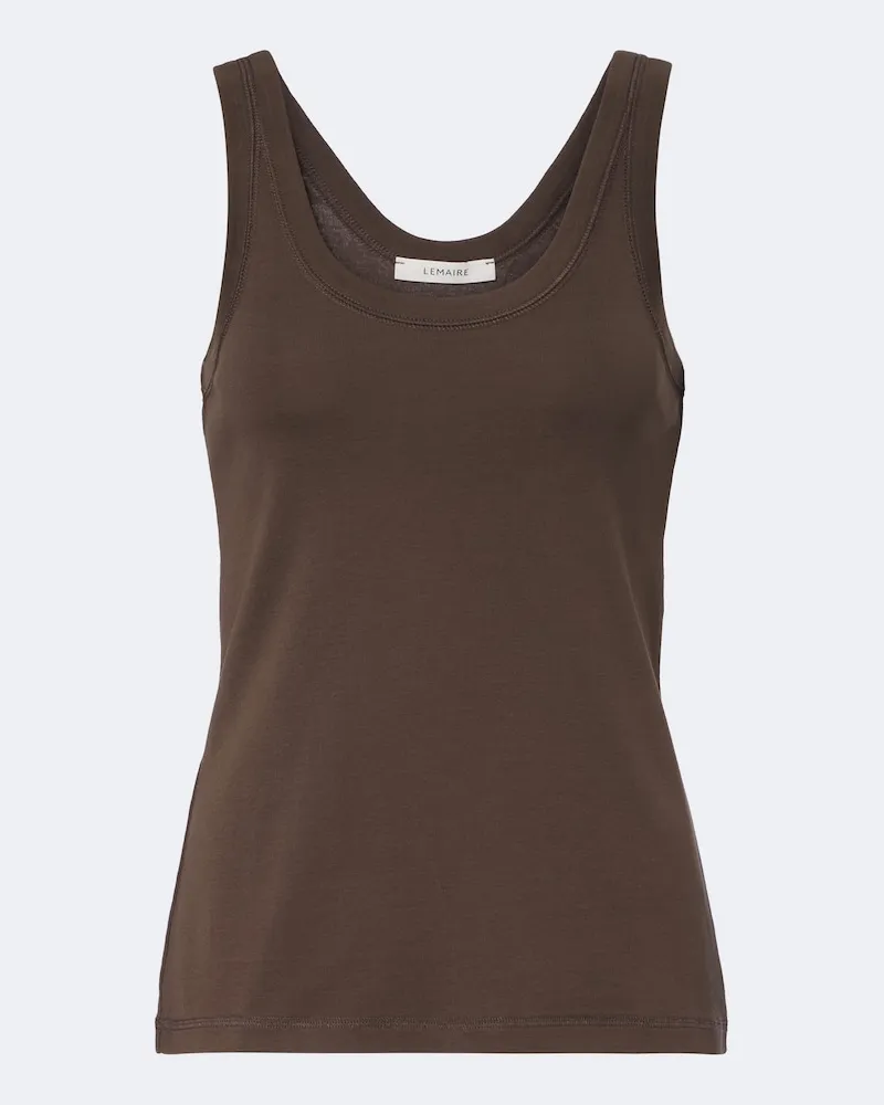 Christophe Lemaire Top in cotone a coste Marrone