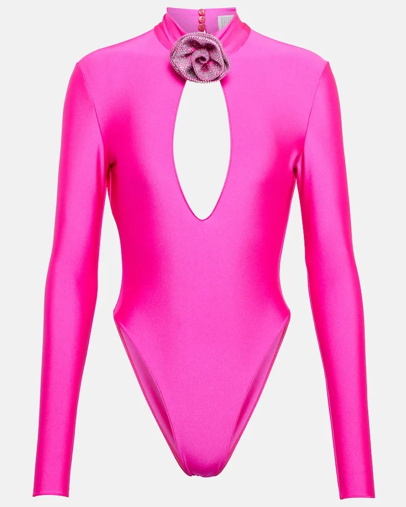 Giuseppe di Morabito Body in jersey con decorazioni Rosa