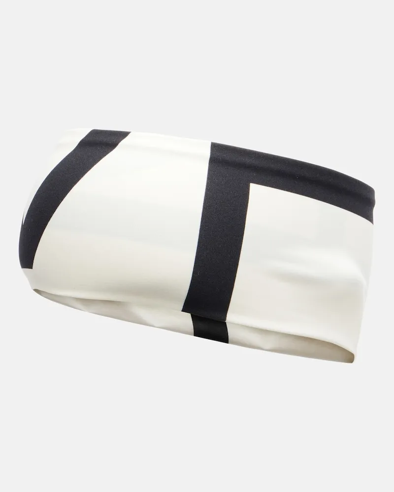 Totême Fascia per capelli con stampa Bianco