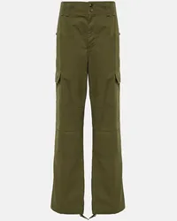 Saint Laurent Pantaloni cargo Cassandre in cotone Verde