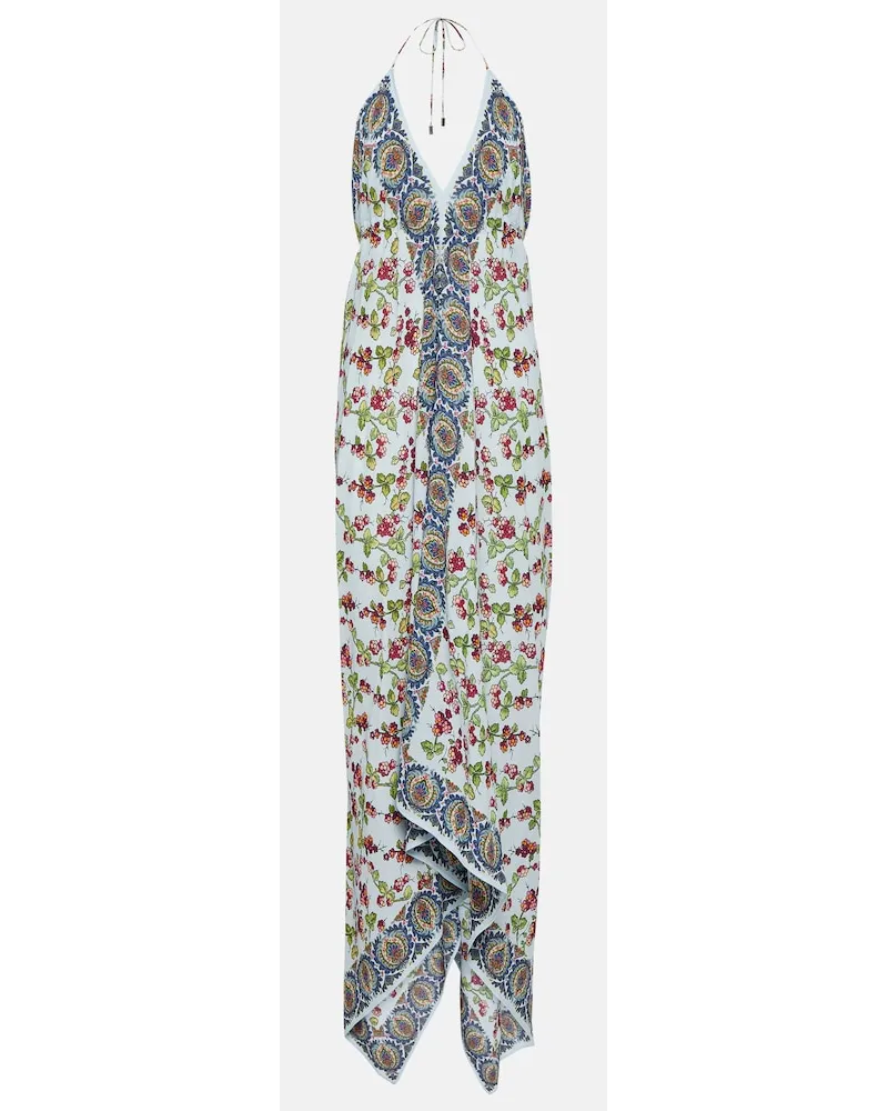 Etro Abito lungo asimmetrico con stampa Multicolore