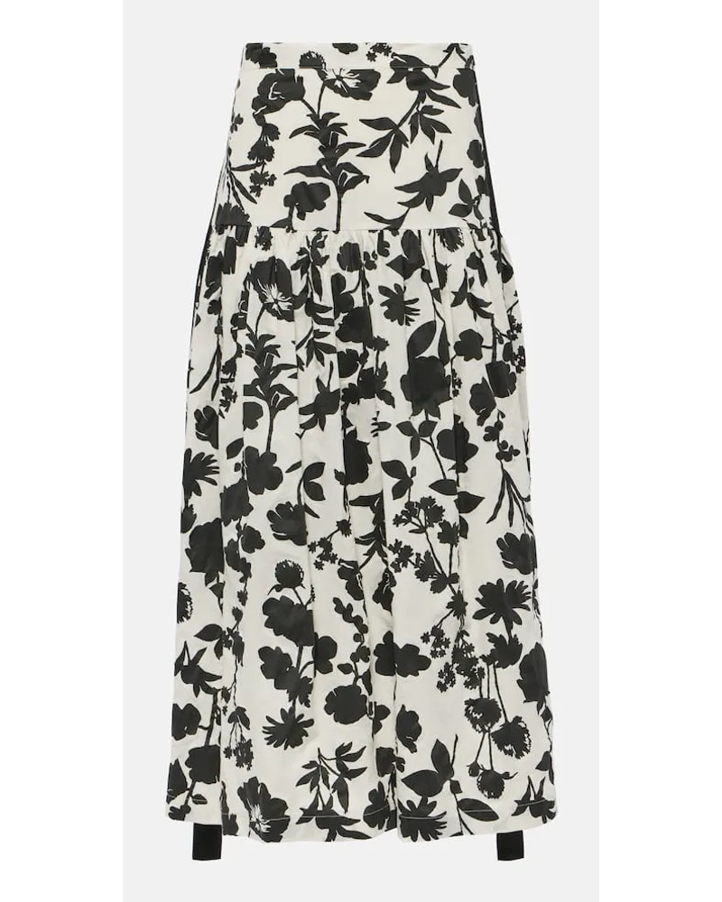 Max Mara Gonna lunga Udente in cotone con stampa Bianco