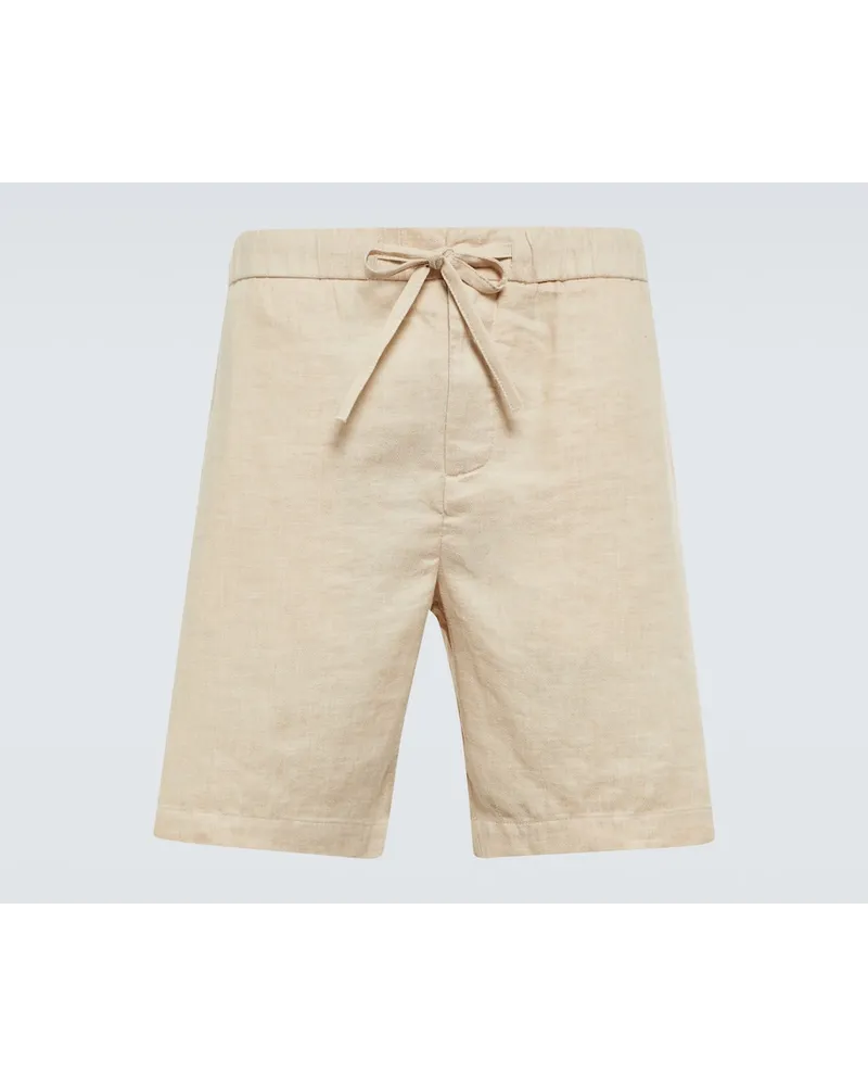 Frescobol Carioca Shorts Felipe in lino e cotone Beige