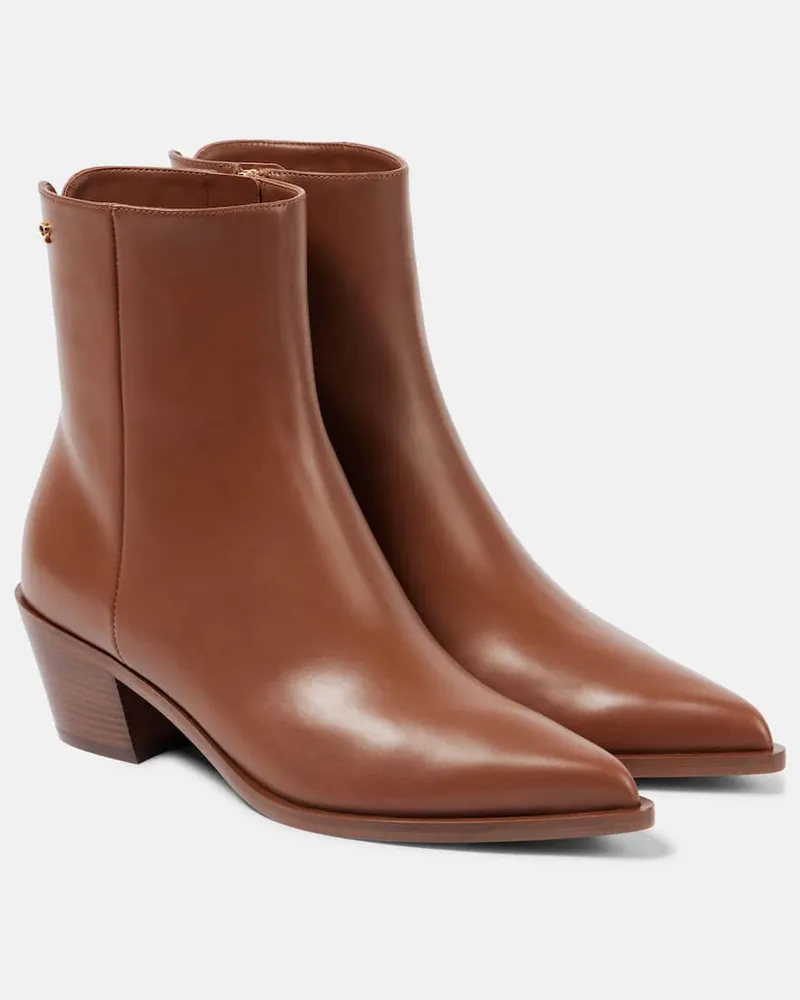 Gianvito Rossi Stivaletti Kinney 45 in pelle Marrone