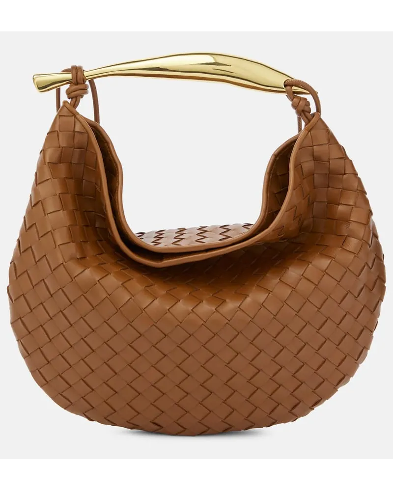 Bottega Veneta Borsa a spalla Sardine Large in pelle Intrecciato Marrone
