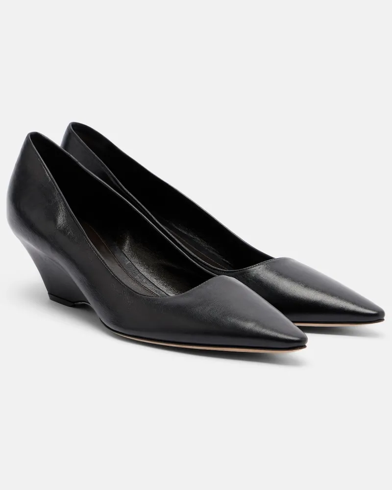 The Row Sandali con zeppa Liisa in pelle Nero