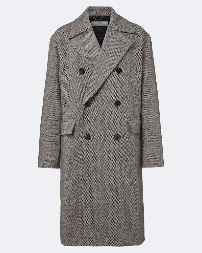 Dries van Noten Cappotto doppiopetto in lana Grigio