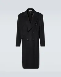 Our Legacy Cappotto doppiopetto Whale in misto mohair Nero