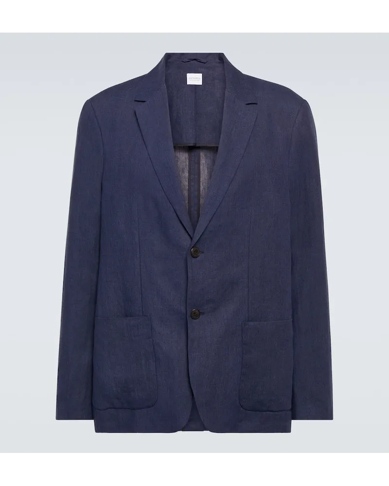 Sunspel Blazer in lino Blu
