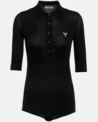 Prada Body in seta e cashmere Nero