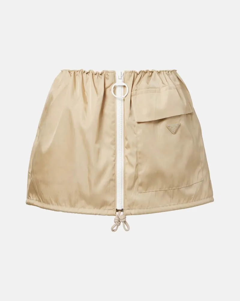 Prada Minigonna in Re-Nylon Beige