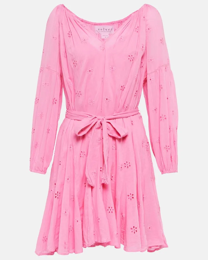 Velvet Miniabito Gracie in cotone Rosa