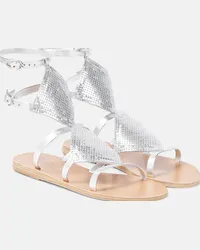 Ancient Greek Sandals Sandali Alki in pelle Argento