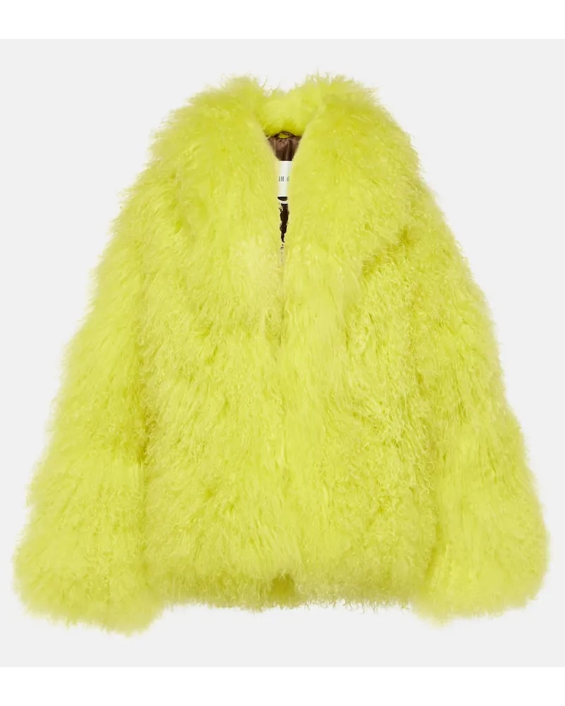 ATTICO Cappotto cropped in pelliccia sintetica Verde