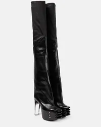 Rick Owens Stivali cuissardes in pelle Nero