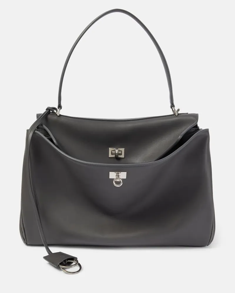 Balenciaga Borsa Rodeo Medium in pelle Grigio