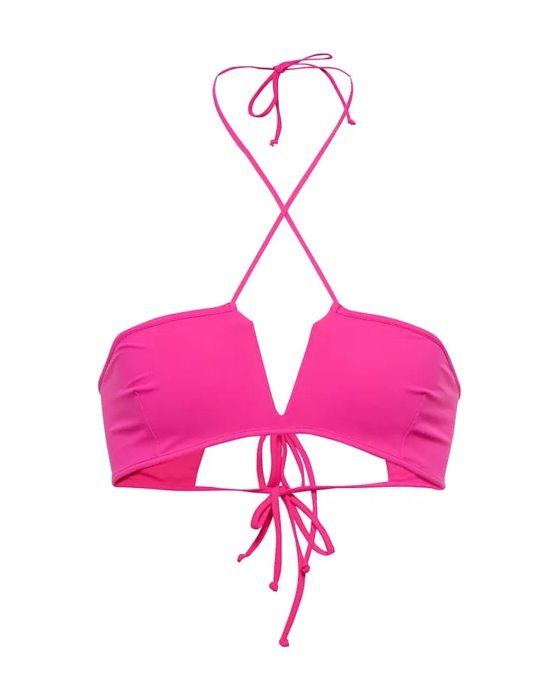 Nensi Dojaka Top bikini con scollo allâamericana Rosa