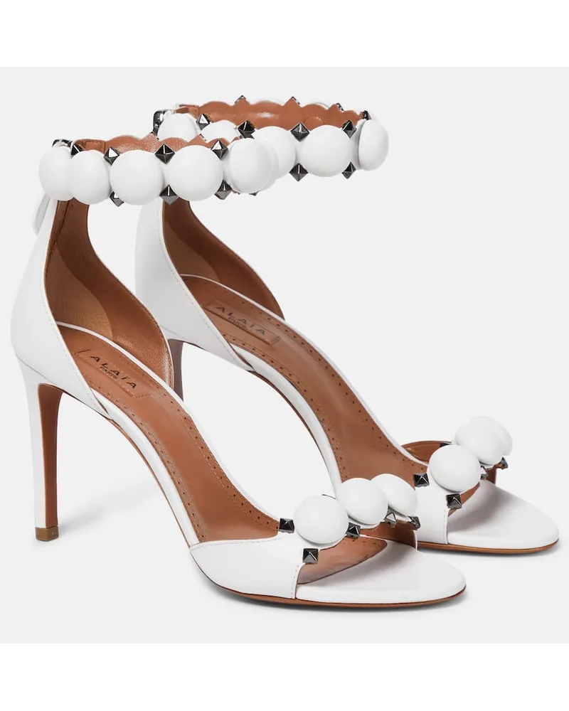 Alaïa AlaÃ¯a Sandali La Bombe 90 in pelle Bianco