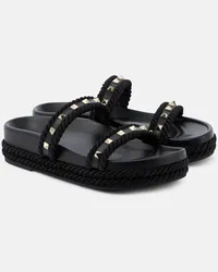 Valentino Garavani Sandali Rockstud in pelle Nero