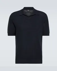 Ermenegildo Zegna Polo in cotone piqué Blu