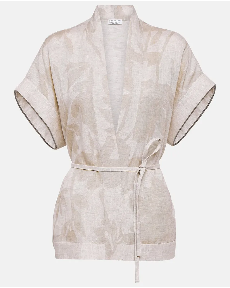 Brunello Cucinelli Top in lino Beige