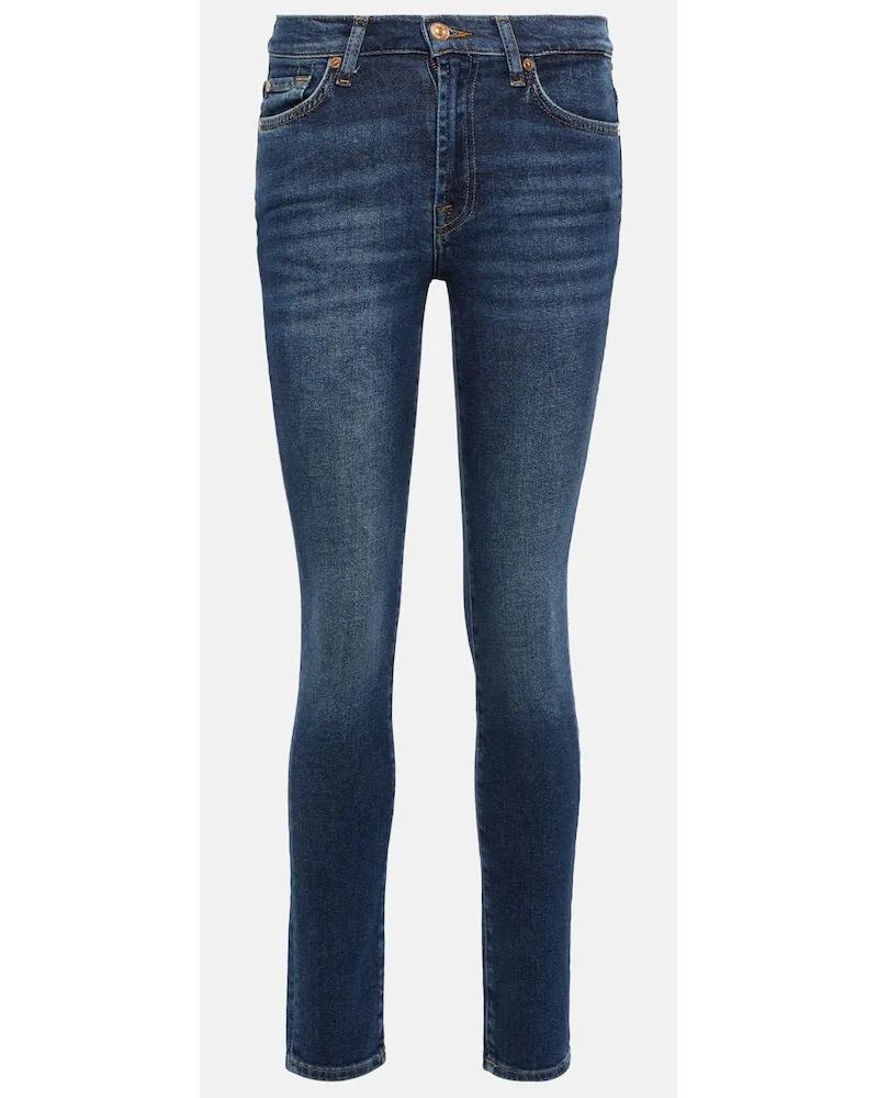 7 for all mankind Jeans slim Roxanne a vita media Blu