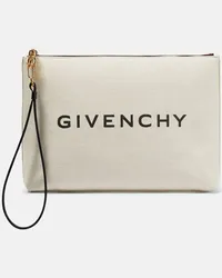 Givenchy Clutch in canvas di misto cotone Beige