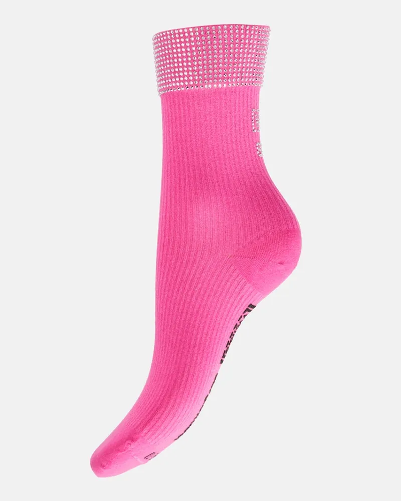 Wolford x Sergio Rossi - Calze con cristalli Rosa