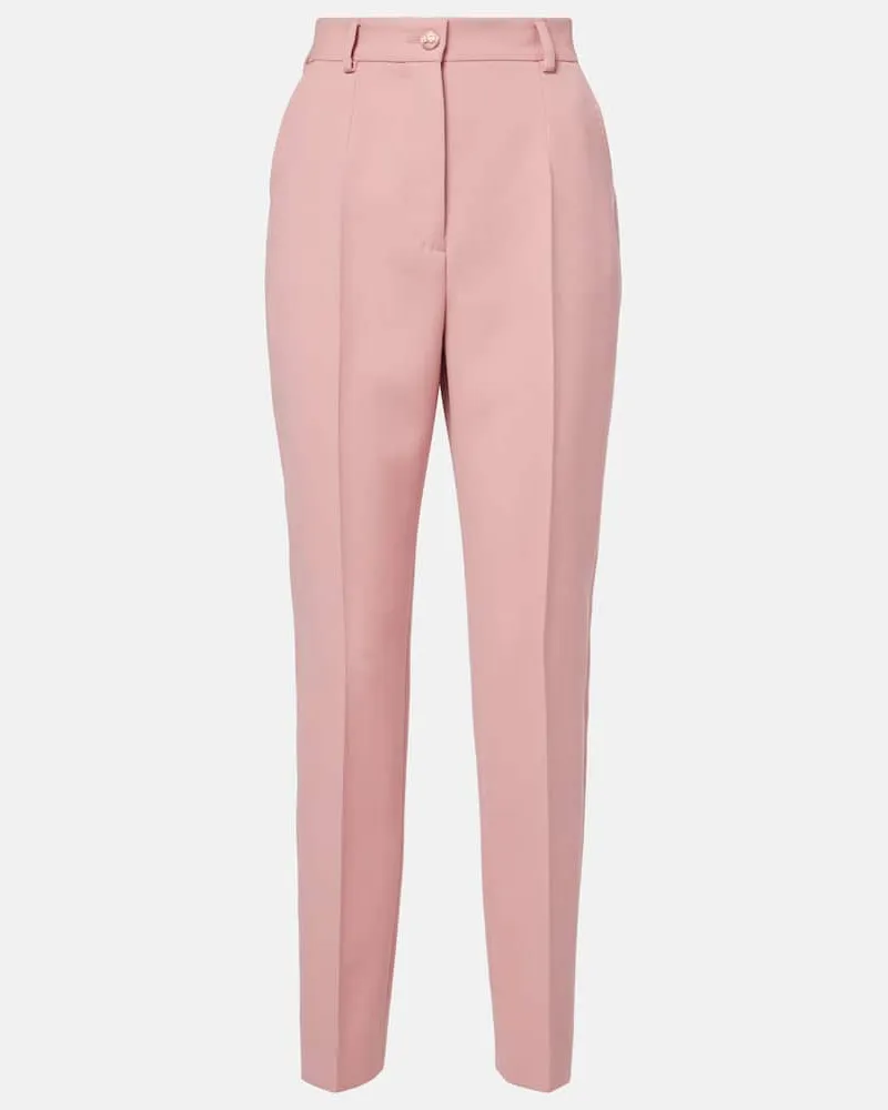 Dolce & Gabbana Pantaloni slim in lana vergine Rosa