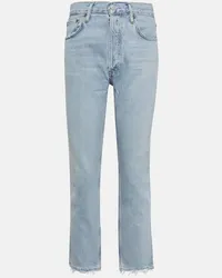 AGOLDE Jeans cropped Riley a vita alta Blu