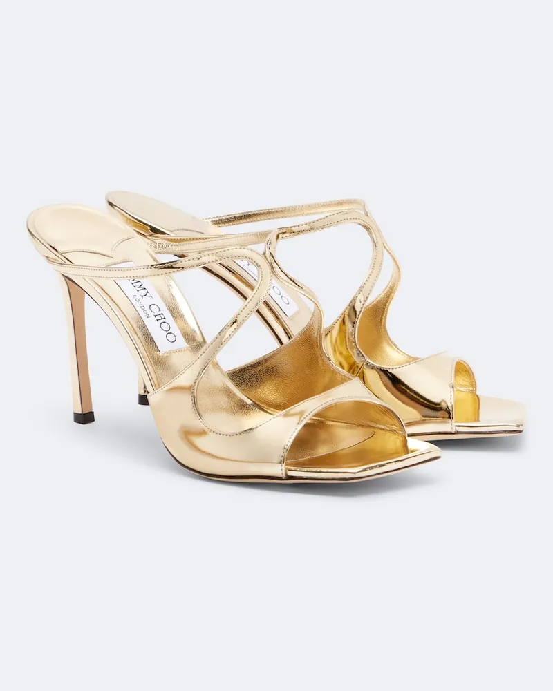 Jimmy Choo Mules Anise in pelle metallizzata Oro