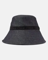 Chloé Chloé Cappello da pescatore Woody in denim Blu