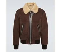 Giacca in pelle con shearling