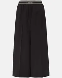 Loewe Pantaloni a gamba larga cropped in lana Nero